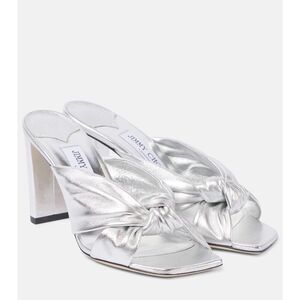 JIMMY CHOO Avenue 85 metallic leather mules US 6 $825